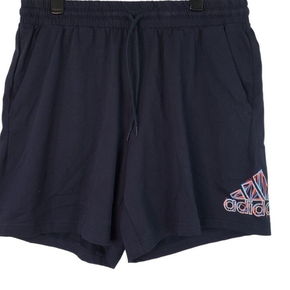 Adidas Essentials Shorts Men's  Navy Blue Americana Knit Shorts Pockets - Picture 8 of 9